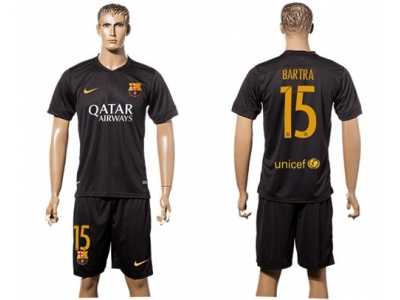 Barcelona #15 Bartra Black Soccer Club Jersey