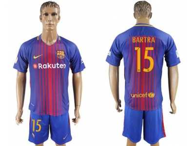 Barcelona #15 Bartra Home Soccer Club Jersey