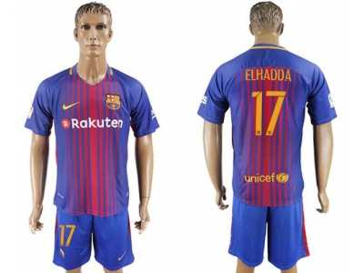 Barcelona #17 Elhadda Home Soccer Club Jersey