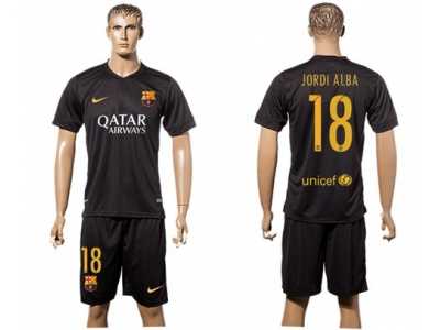 Barcelona #18 Jordi Alba Black Soccer Club Jersey
