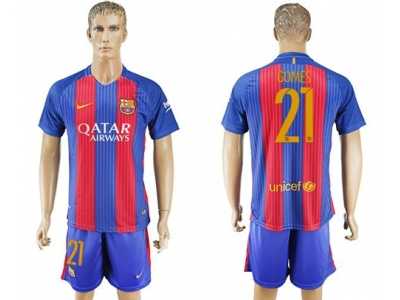 Barcelona #21 Gomes Home Soccer Club Jersey