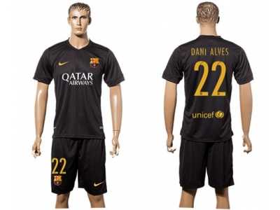 Barcelona #22 Dani Alves Black Soccer Club Jersey