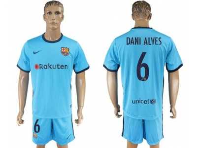 Barcelona #6 Dani Alves Away Soccer Club Jersey