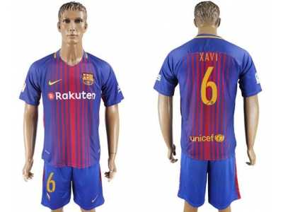 Barcelona #6 Xavi Home Soccer Club Jersey