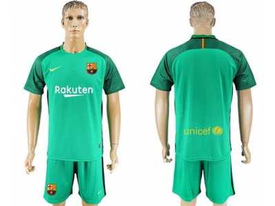 Barcelona Blank Green Goalkeeper Soccer Club Jersey