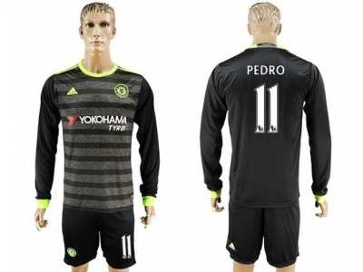Chelsea #11 Pedro Sec Away Long Sleeves Soccer Club Jersey