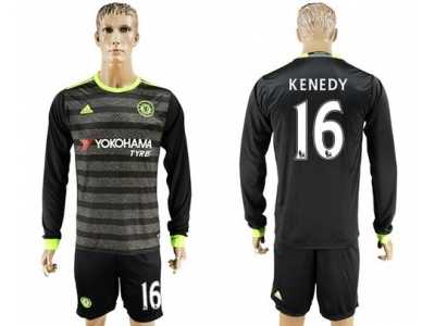Chelsea #16 Kenedy Sec Away Long Sleeves Soccer Club Jersey