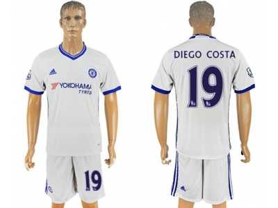 Chelsea #19 Diego Costa White Soccer Club Jersey
