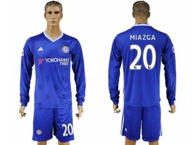 Chelsea #20 Miazga Home Long Sleeves Soccer Club Jersey