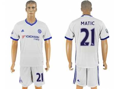 Chelsea #21 Matic White Soccer Club Jersey