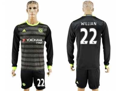 Chelsea #22 Willian Sec Away Long Sleeves Soccer Club Jersey