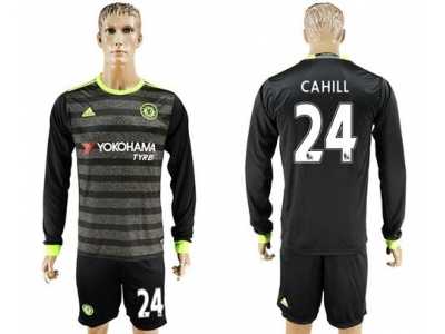 Chelsea #24 Cahill Sec Away Long Sleeves Soccer Club Jersey