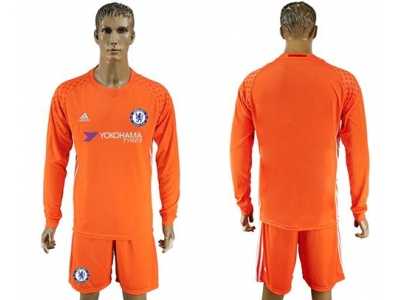 Chelsea Blank Orange Goalkeeper Long Sleeves Soccer Club Jersey
