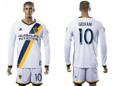 Los Angeles Galaxy #10 Giovani Home Long Sleeves Soccer Club Jersey