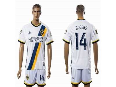 Los Angeles Galaxy #14 RODERS White Home Soccer Club Jersey