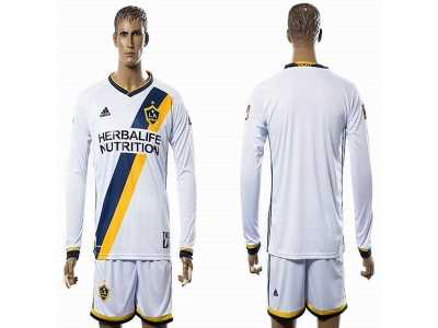 Los Angeles Galaxy Blank White Home Long Sleeves Soccer Club Jersey