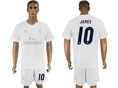 Real Madrid #10 James Marine Environmental Protection Home Soccer Club Jersey
