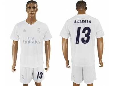 Real Madrid #13 K.Casilla Marine Environmental Protection Home Soccer Club Jersey