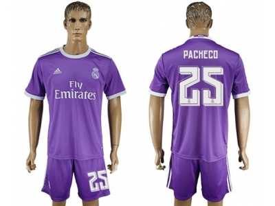 Real Madrid #25 Pacheco Away Soccer Club Jersey