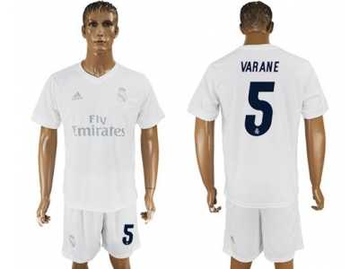 Real Madrid #5 Varane Marine Environmental Protection Home Soccer Club Jersey