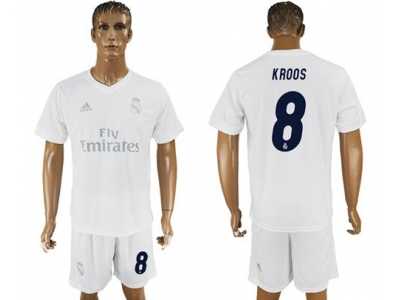 Real Madrid #8 Kroos Marine Environmental Protection Home Soccer Club Jersey
