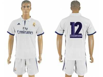 Real Madrid Blank Champions Home Soccer Club Jersey