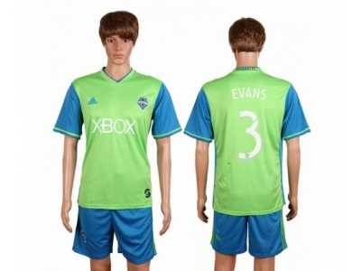 Seattle Sounders #3 Evans Home Soccer Club Jersey