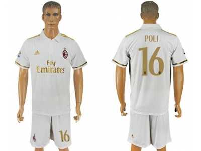 AC Milan #16 Poli Away Soccer Club Jersey