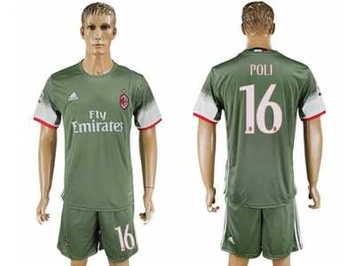 AC Milan #16 Poli Sec Away Soccer Club Jersey