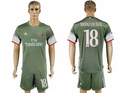AC Milan #18 Montolivo Sec Away Soccer Club Jersey
