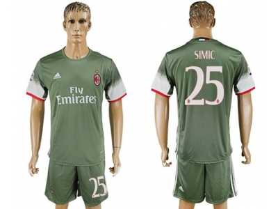 AC Milan #25 Simic Sec Away Soccer Club Jersey
