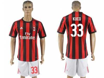 AC Milan #33 Kuco Home Soccer Club Jersey