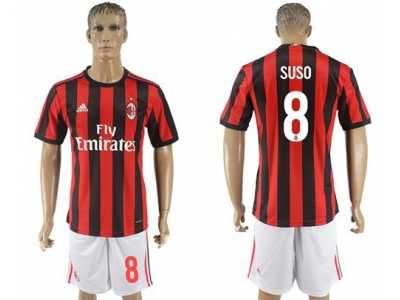 AC Milan #8 Suso Home Soccer Club Jerse
