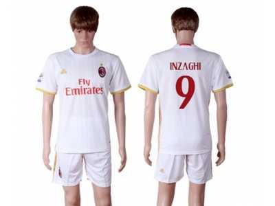 AC Milan #9 Inzaghi Away Soccer Club Jersey