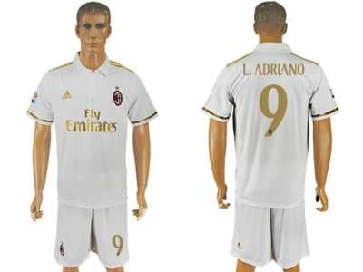 AC Milan #9 L.Adriano Away Soccer Club Jersey