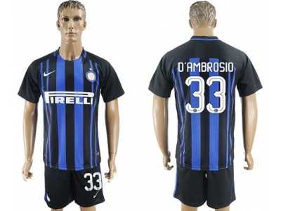 Inter Milan #33 Dambrosio Home Soccer Club Jersey