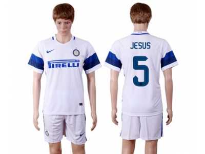Inter Milan #5 Jesus White Away Soccer Club Jersey
