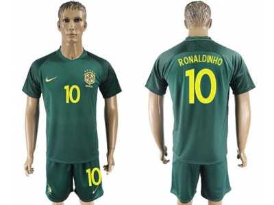 Brazil #10 Ronaldinho Away Soccer Country Jersey