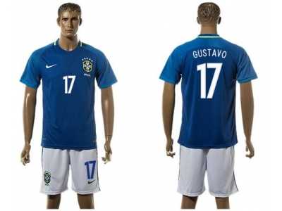 Brazil #17 Gustavo Alves Away Soccer Country Jersey