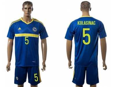 Bosnia Herzegovina #5 Kolasinac Home Soccer Country Jersey