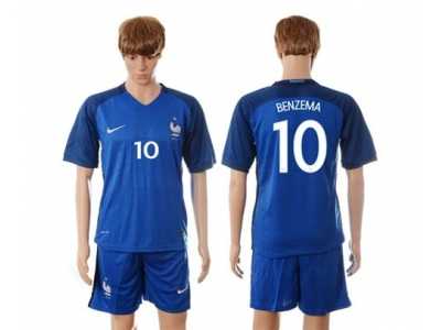 France #10 Benzema Blue Soccer Country Jersey