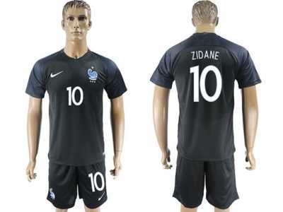 France #10 Zidane Away Soccer Country Jersey