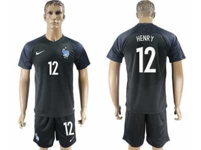 France #12 Henry Away Soccer Country Jersey