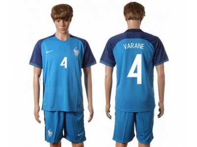 France #4 Varane Home Soccer Country Jersey