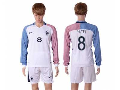 France #8 Payet Away Long Sleeves Soccer Country Jersey