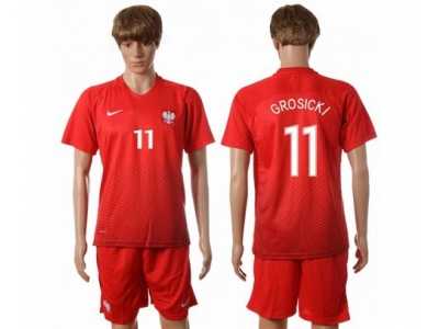 Poland #11 Grosicki Away Soccer Country Jersey