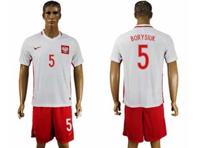 Poland #5 Borysiuk Home Soccer Country Jersey