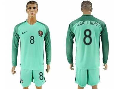 Portugal #8 J.Moutinho Away Long Sleeves Soccer Country Jersey