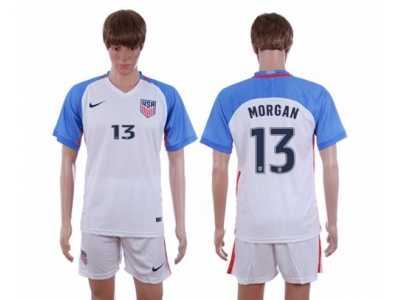 USA #13 Morgan Home Soccer Country Jersey