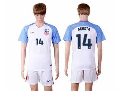 USA #14 Acosta Home(Three Star) Soccer Country Jersey